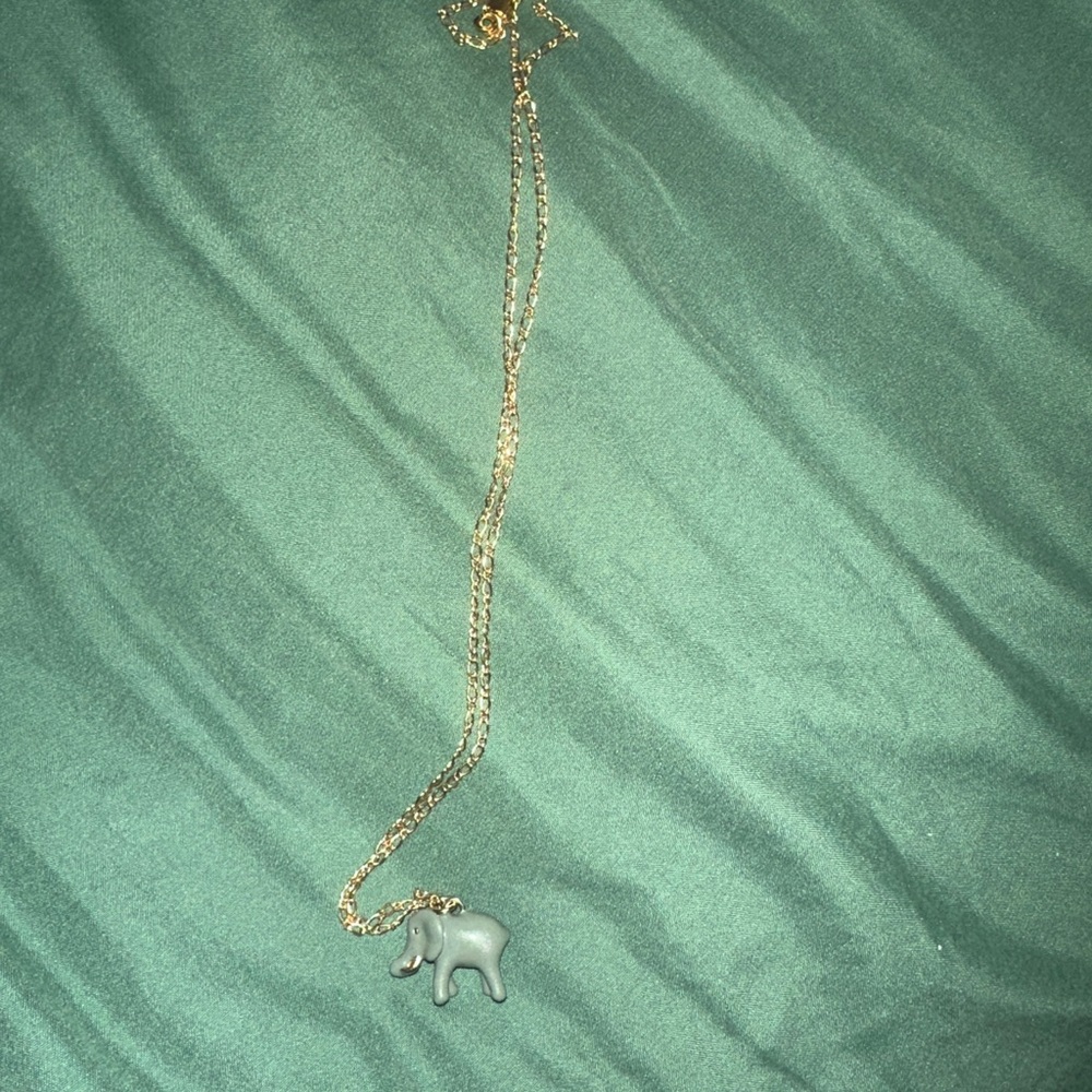 Gold Elephant Pendant Necklace